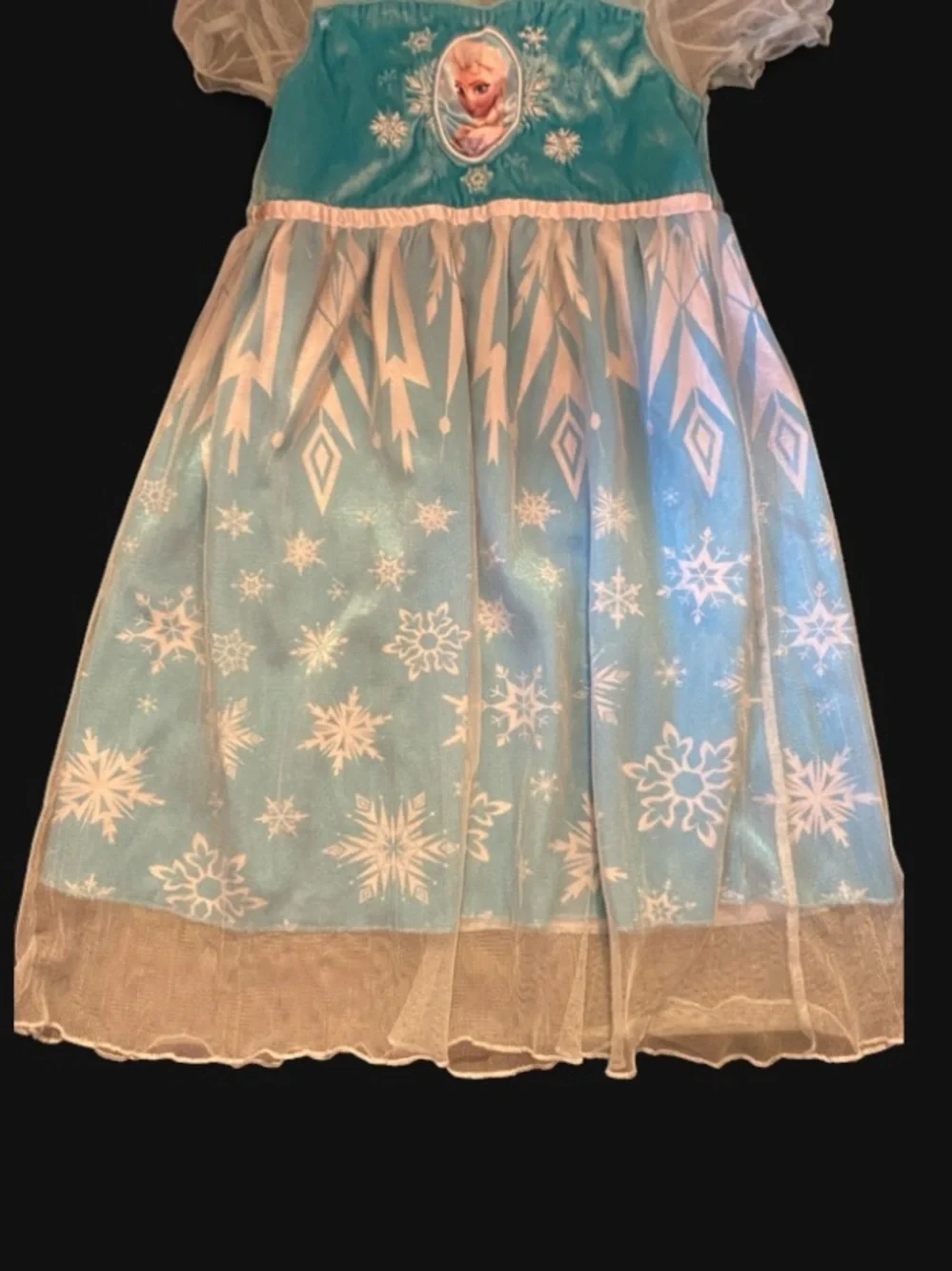 Disney Frozen Light Blue and White Elsa Nightgown Pajama Dress
